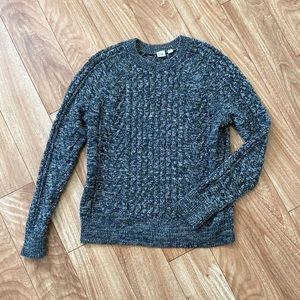 Gap cable knit sweater, marled olive green and cream